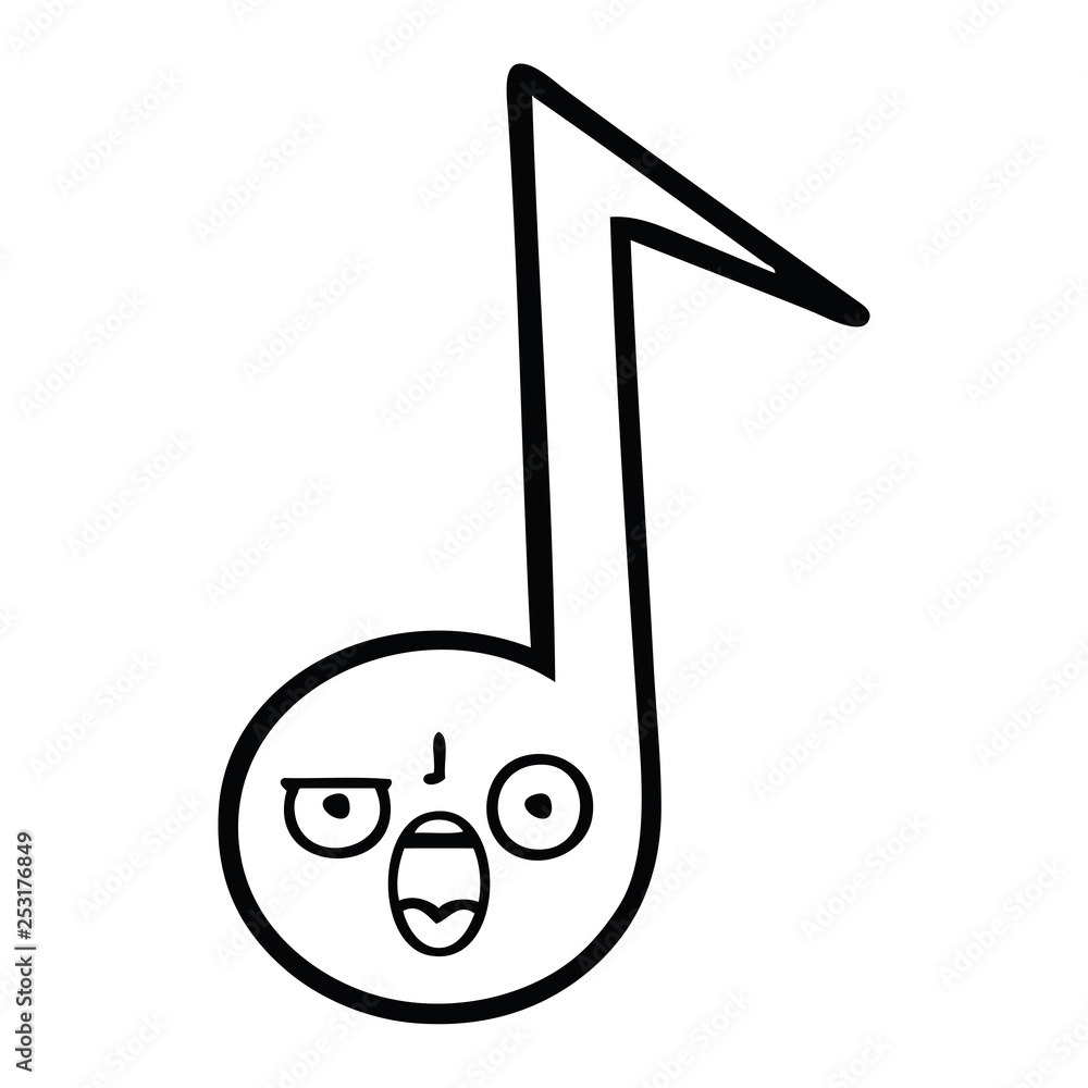 line drawing cartoon musical note line drawing cartoon musical note