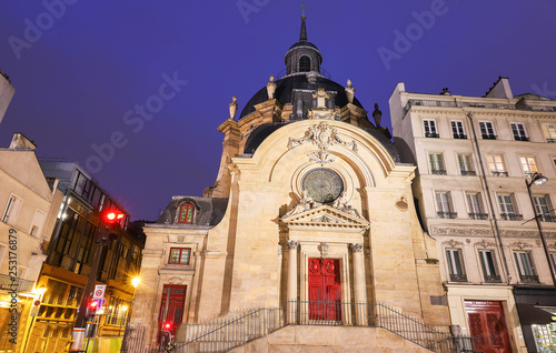 The Temple du Marais or Church of Sainte Marie de la Visitation in Paris, France. Build in 1632-1634.