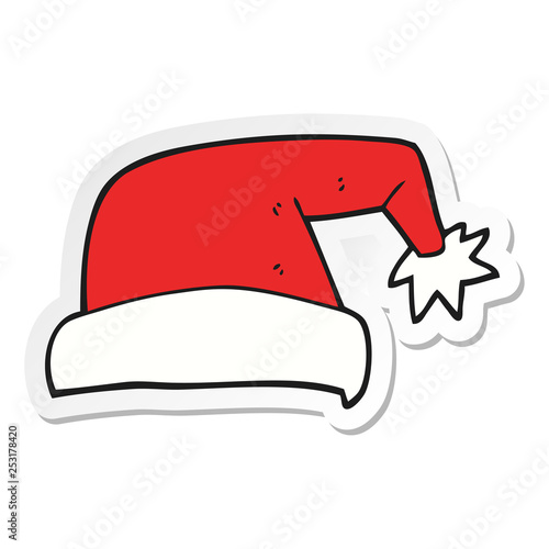 sticker of a cartoon christmas hat