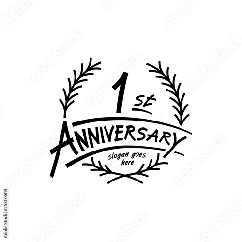 1 year design template. Vector and illustration. 1 year logo. 