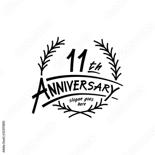 11 years design template. Vector and illustration. 11 years logo. 