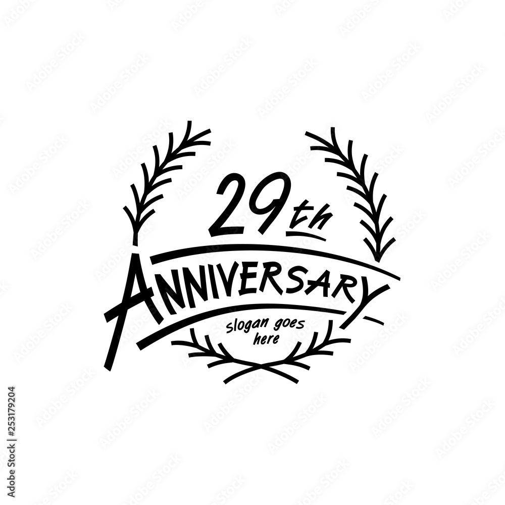 29 years design template. Vector and illustration. 29 years logo. 