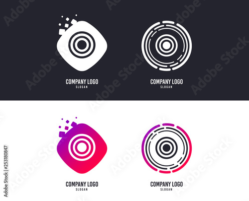 Logotype concept. Target aim sign icon. Darts board symbol. Logo design. Colorful buttons with icons. Vector