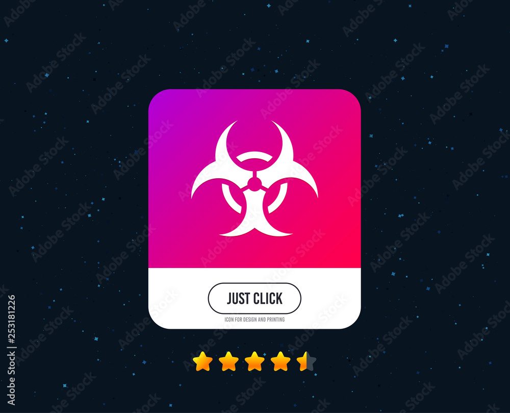 Biohazard sign icon. Danger symbol. Web or internet icon design. Rating stars. Just click button. Vector Biohazard sign icon. Danger symbol. Web or internet icon design. Rating stars. Just click button. Vector