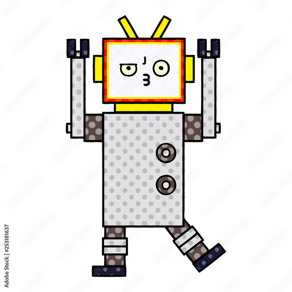 comic book style cartoon robot comic book style cartoon robot
