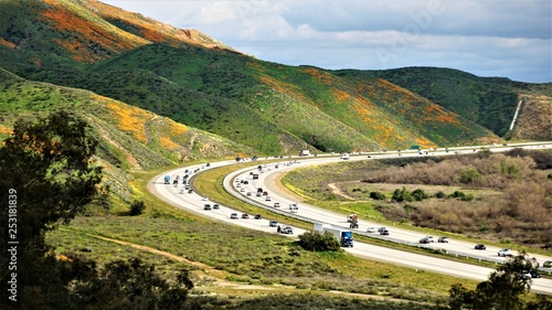 aerial view of a freeway