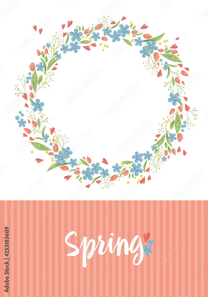 frame with spring colored flowers frame with spring colored flowers