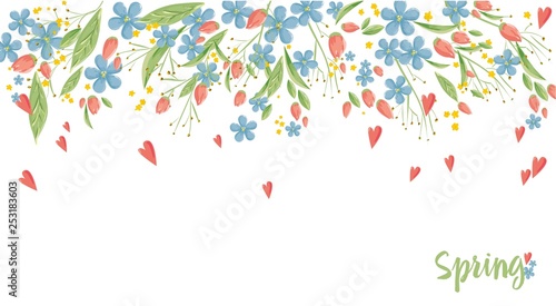 Wallpaper Mural background with spring colored flowers Torontodigital.ca