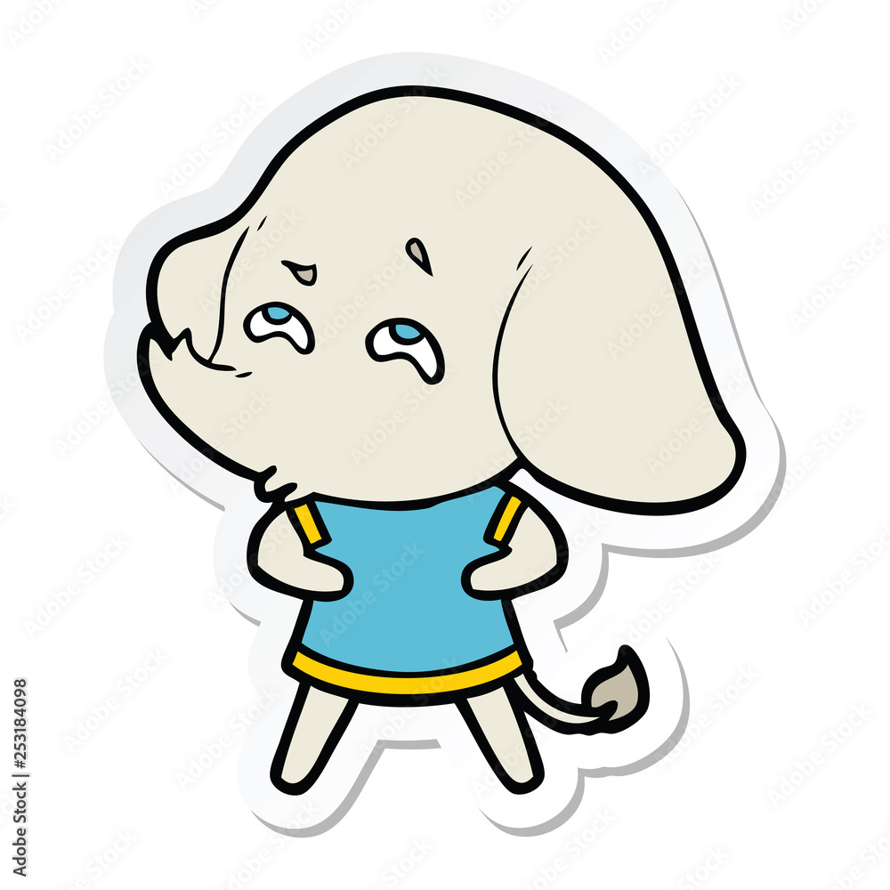 sticker of a cartoon elephant remembering sticker of a cartoon elephant remembering