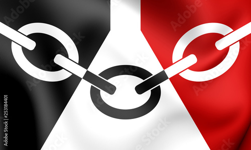 3D Flag of Black Country (West Midlands), England. photo
