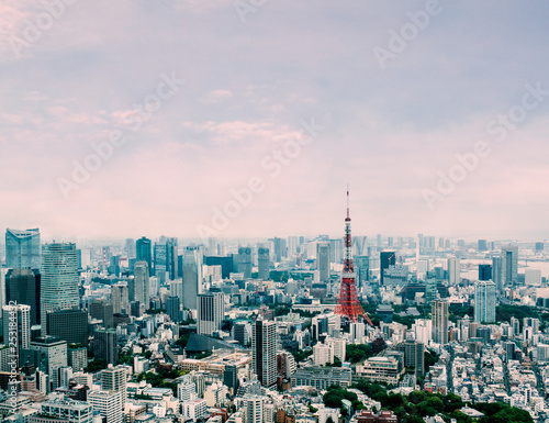 Tokyo cityscape under beautiful clear sky   Tokyo   Japan