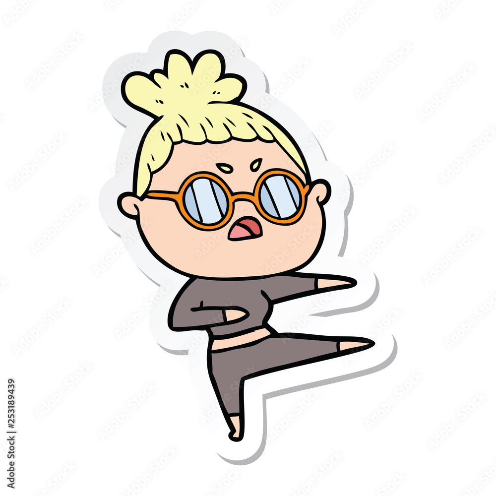 Fototapeta premium sticker of a cartoon annoyed woman