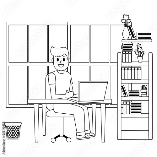 online education man cartoon