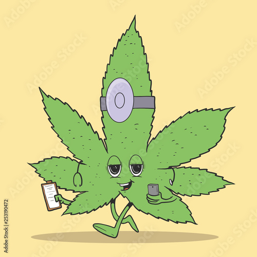 Weed doctor vector illustration. Medical, medicine, health, cannabis design concept