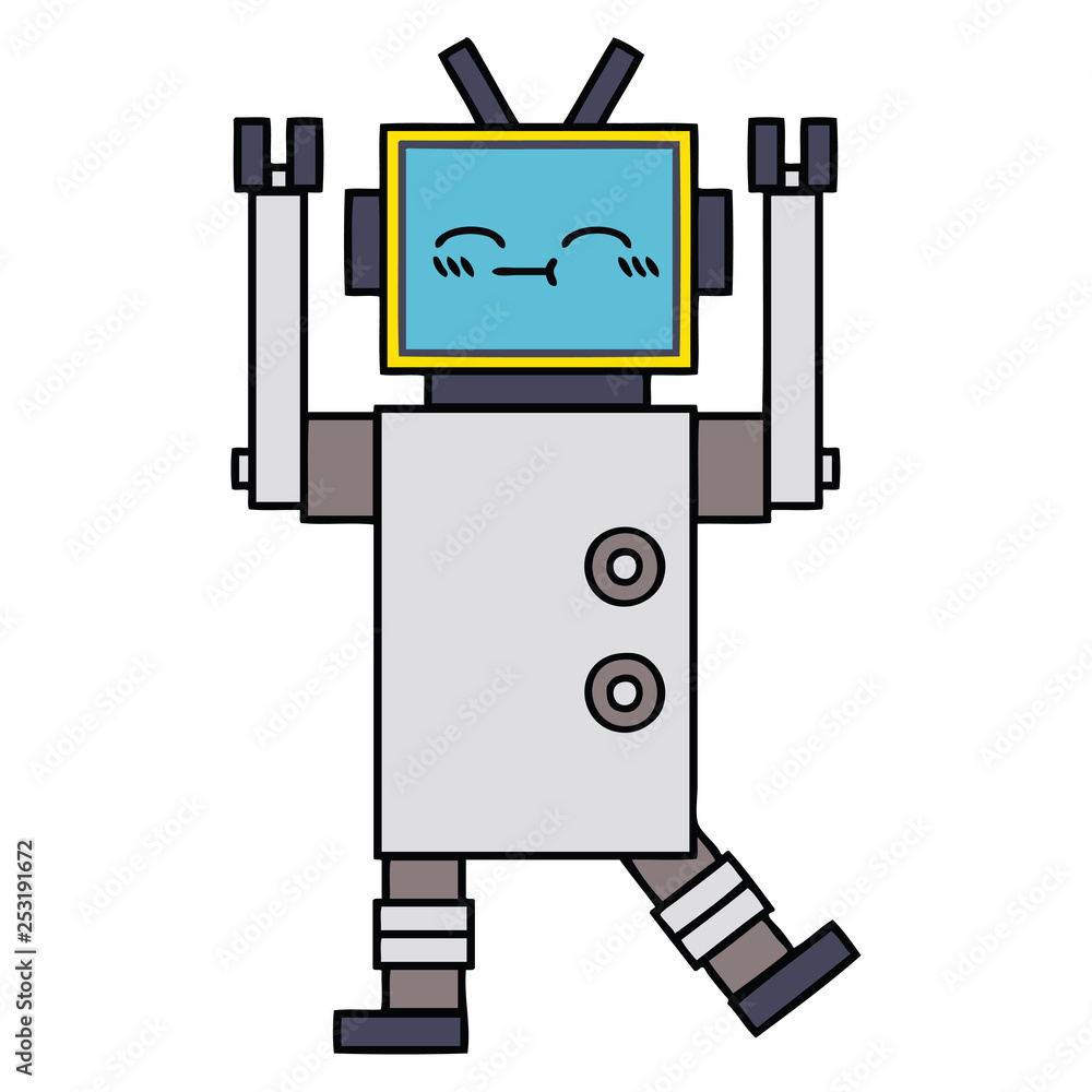 cute cartoon happy robot cute cartoon happy robot