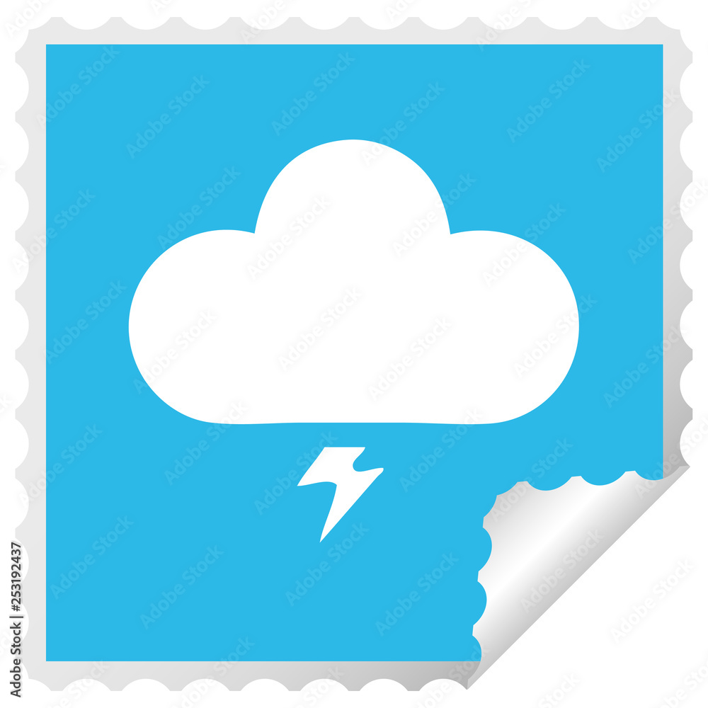 square peeling sticker cartoon thunder cloud square peeling sticker cartoon thunder cloud
