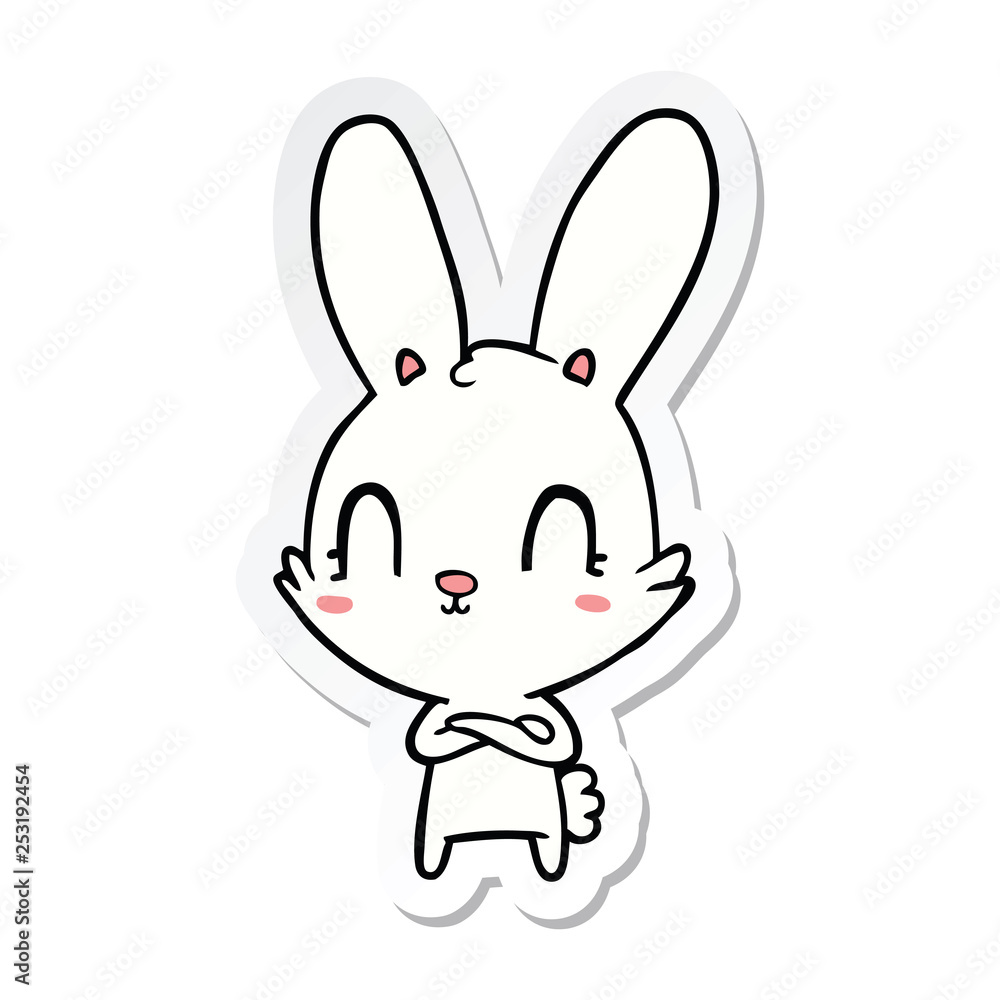 sticker of a cute cartoon rabbit sticker of a cute cartoon rabbit