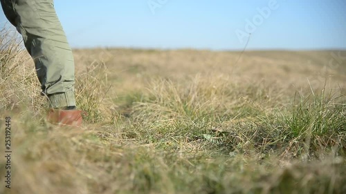 Wallpaper Mural Close-up low angle Unrecognizable man in stylish vintage shoes walks into the frame stands and goes. Travel concept Torontodigital.ca