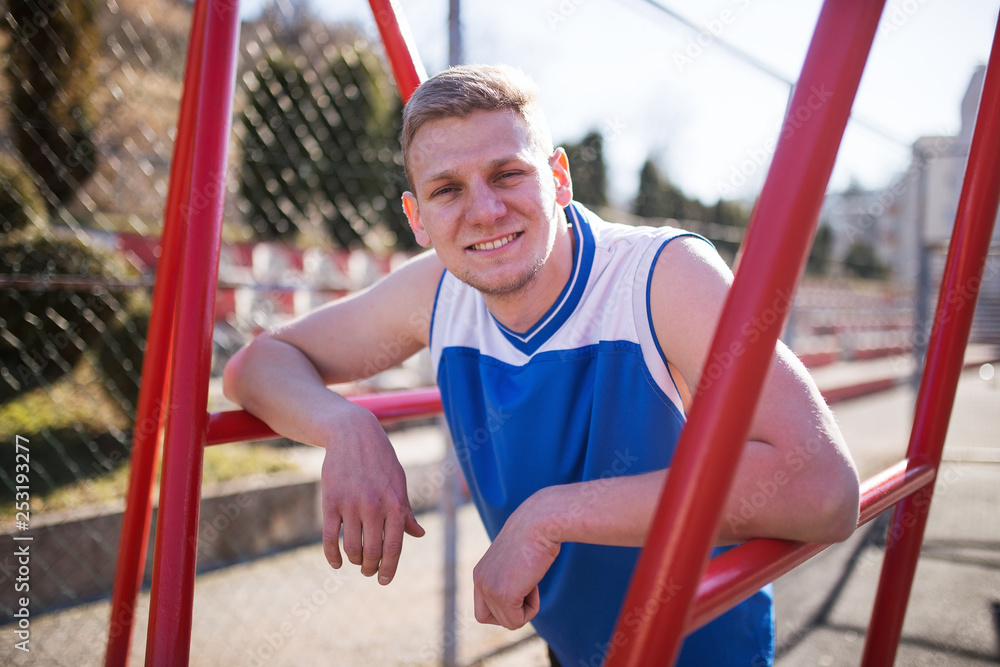Fototapeta premium Young basketball player,portrait