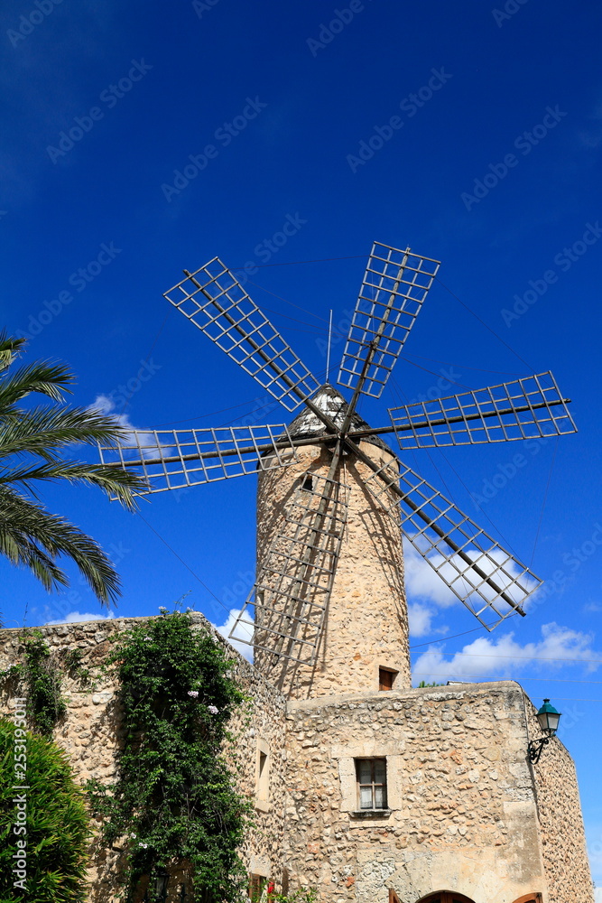 Old windmill in Sineu, Mallorca, Spain