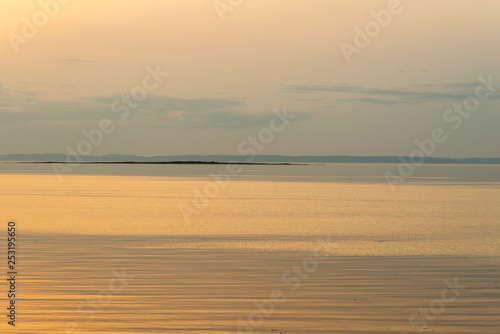 Evening last sunlight on the St.Lawrence River  Quebec