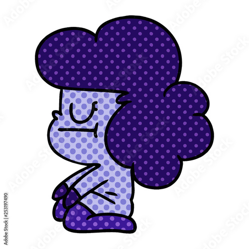 cartoon of a kawaii alien girl