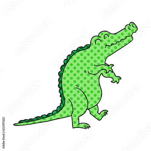 quirky comic book style cartoon crocodile © lineartestpilot
