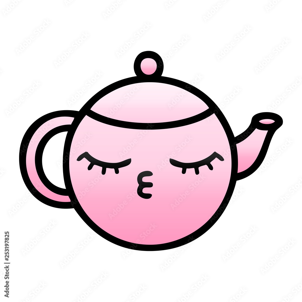 Obraz premium gradient shaded cartoon teapot