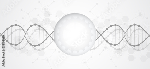 Science template, wallpaper or banner with a DNA molecules.