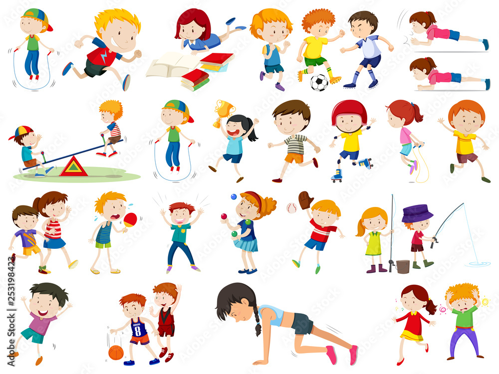 Set of exercise kids
