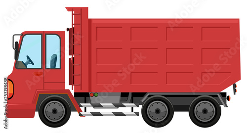 An isolated red truck