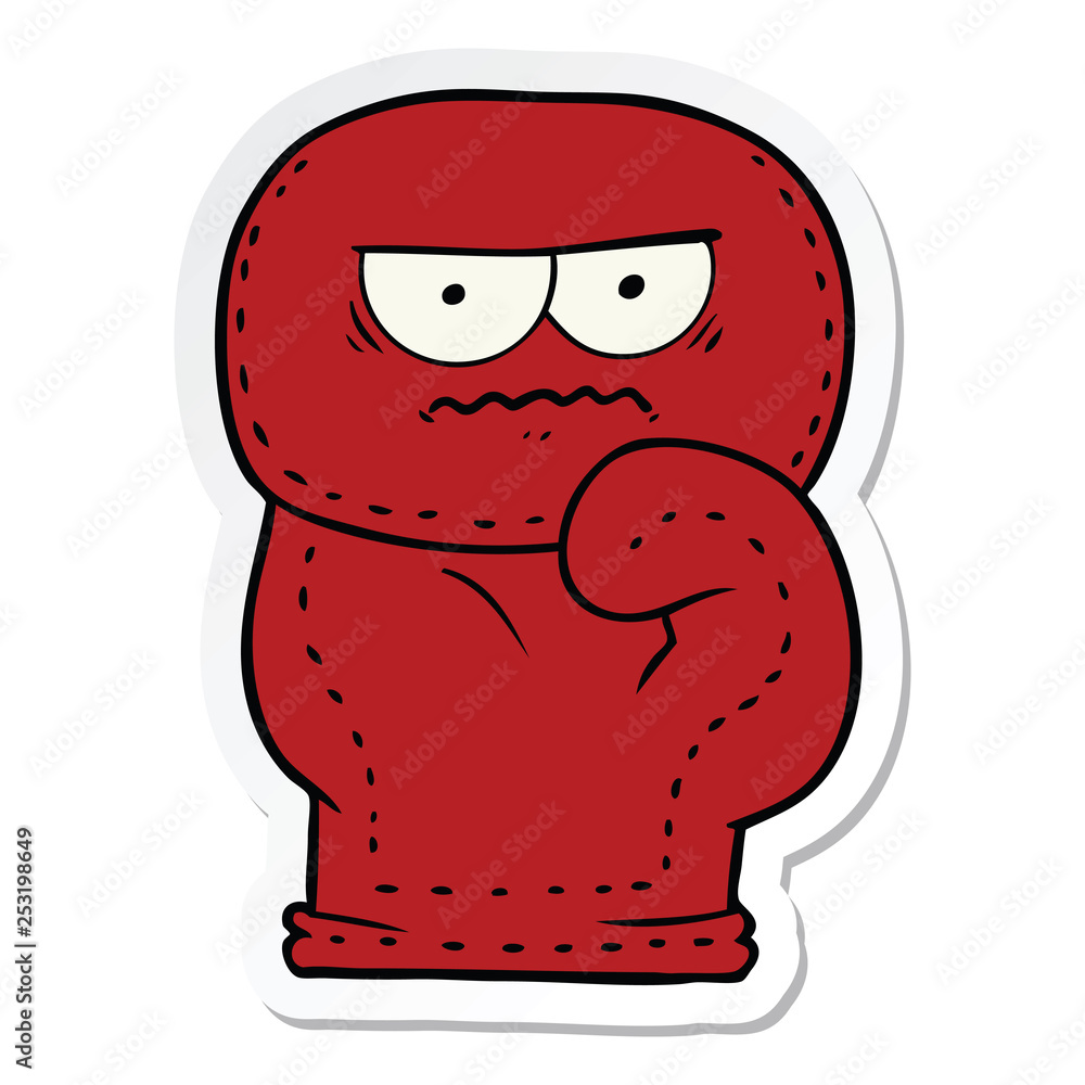 Fototapeta premium sticker of a cartoon boxing glove