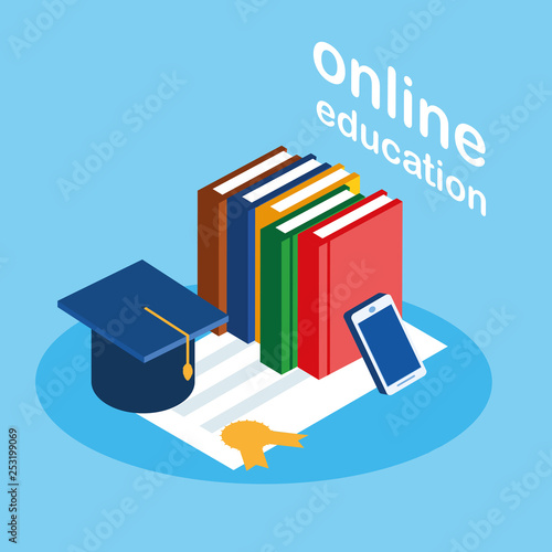 online education with smartphone and ebooks