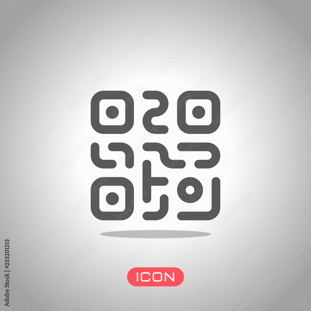 QR code. Technology icon. Simple logo. Icon under spotlight. Gray background QR code. Technology icon. Simple logo. Icon under spotlight. Gray background