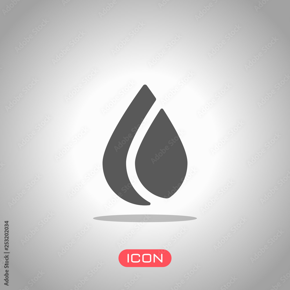 Fotografie Simple flame. Nature icon. Icon under spotlight. Gray background