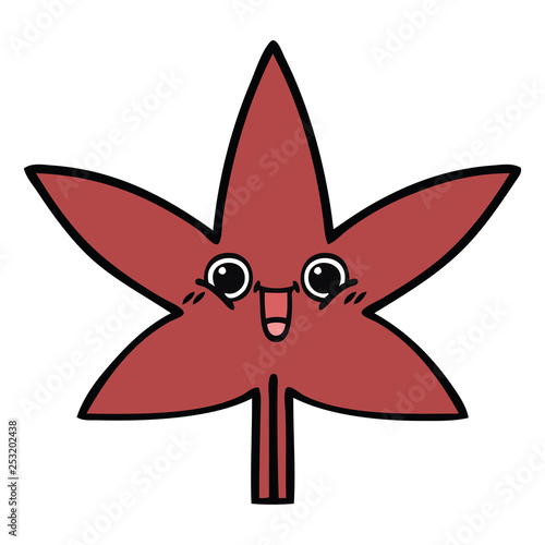 cute cartoon autumnal leaf