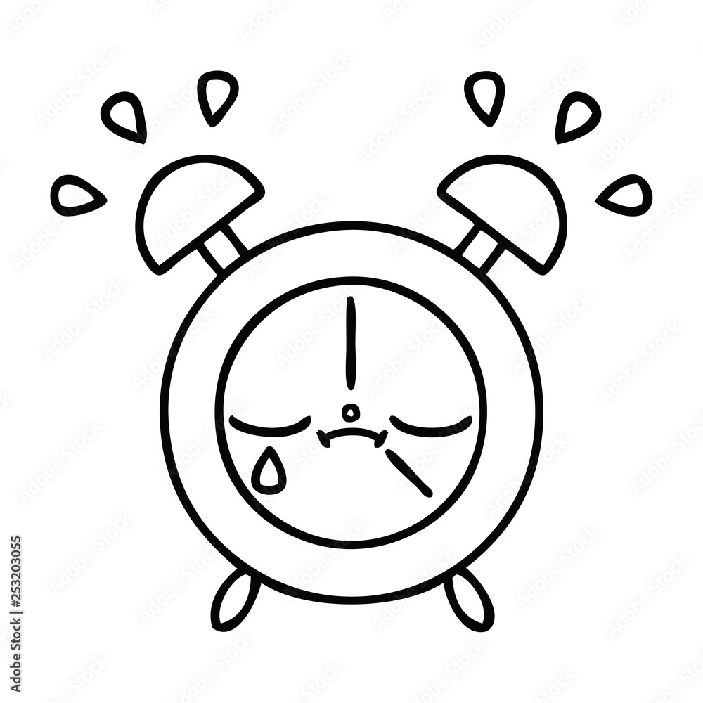 line drawing cartoon alarm clock line drawing cartoon alarm clock