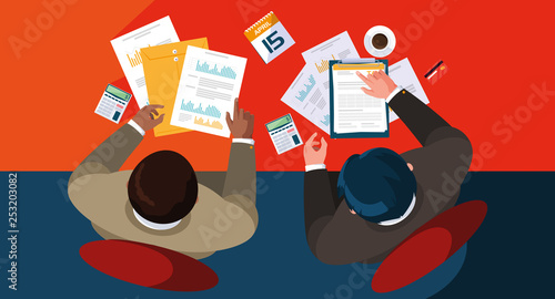 Businessmen working in office