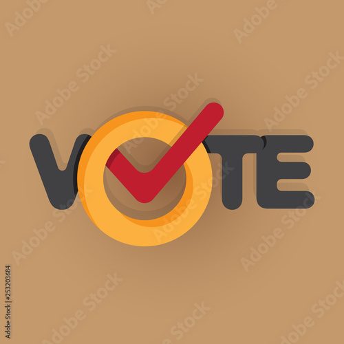 Konstfotografi vote typography with checklist icon vector illustration