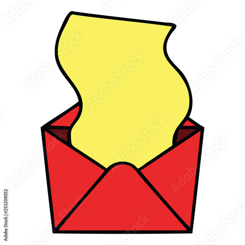 quirky hand drawn cartoon letter and envelope