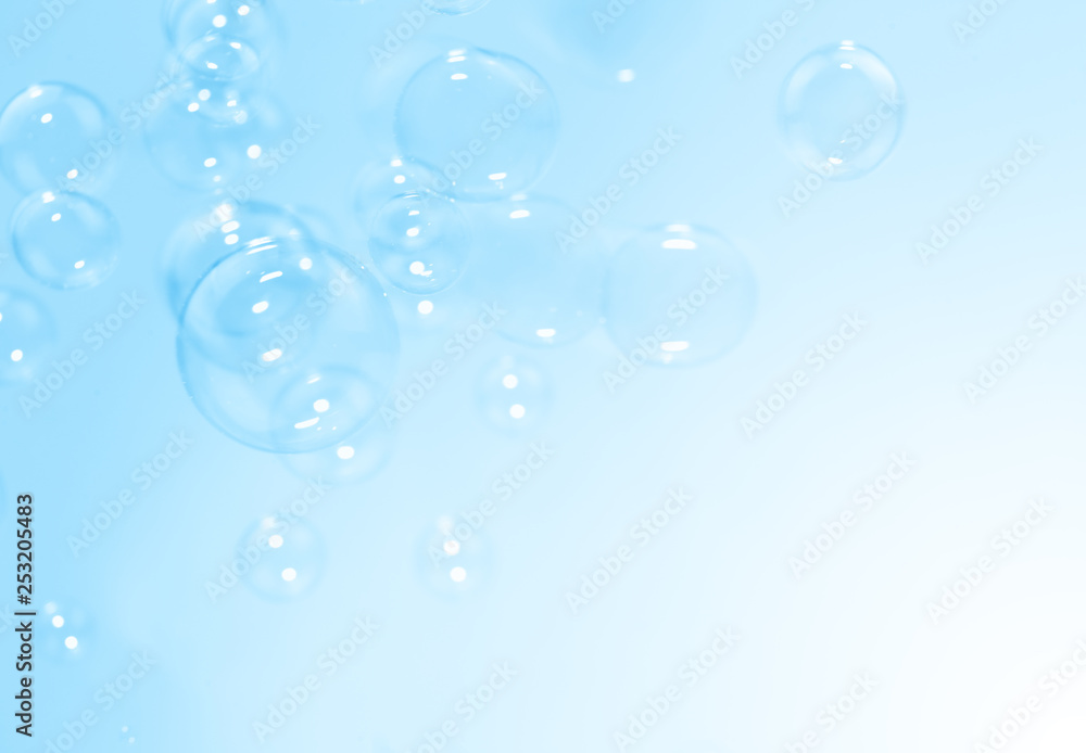 bubbles on blue background.