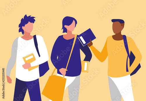 young interracial boys modeling with notebooks