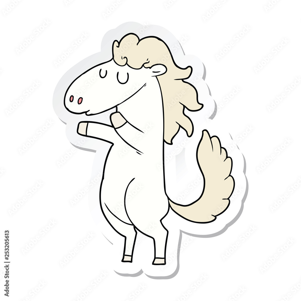 sticker of a cartoon horse sticker of a cartoon horse
