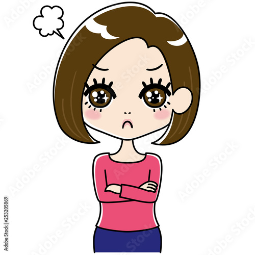 怒る女性のイラスト