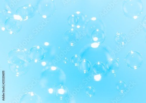 blue bubbles abstract background.