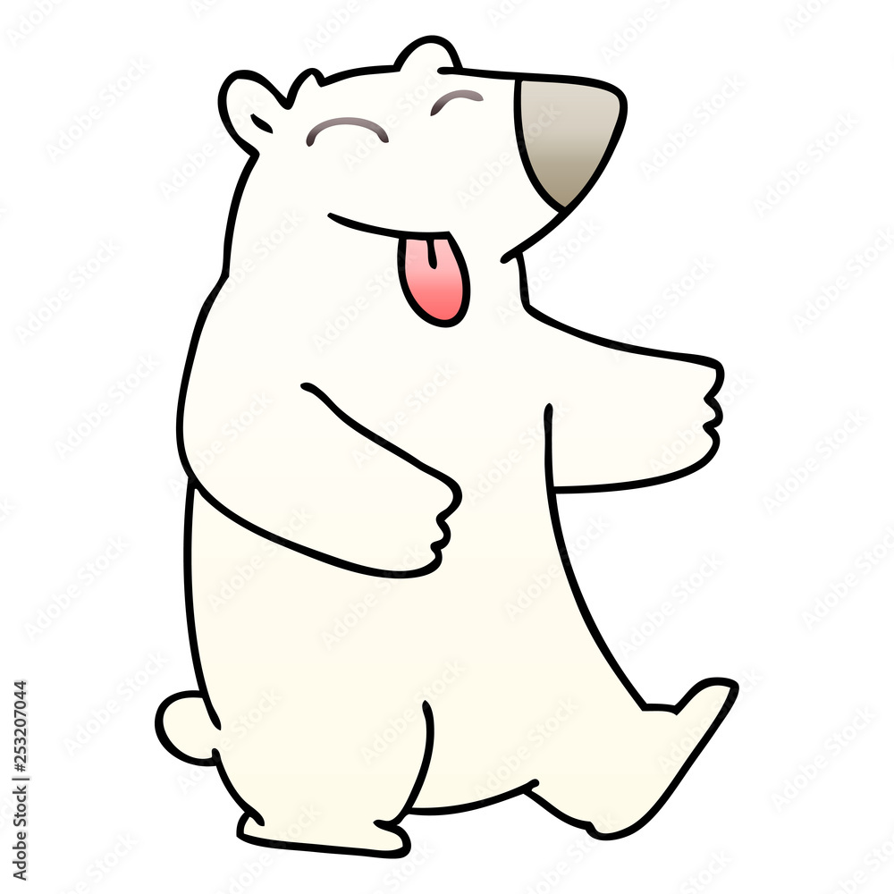 quirky gradient shaded cartoon polar bear quirky gradient shaded cartoon polar bear