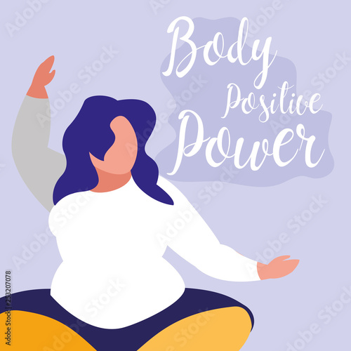big woman exercising body positive power