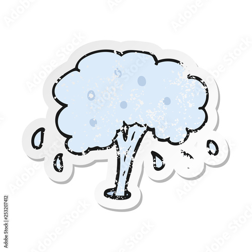 retro distressed sticker of a cartoon water spout