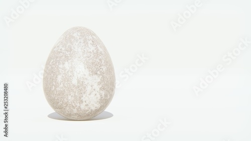 easter egg stone texture 3d rendering isolated on white background