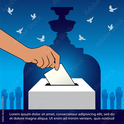 Thai General Election  Vector Illustration, Thailand Voting concept banner,  Hand holding ballot paper for election vote – Thailand